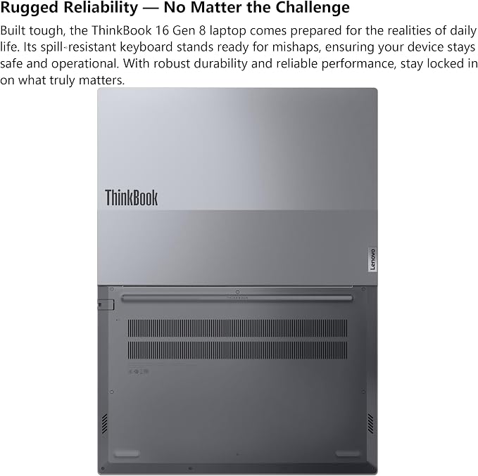 Lenovo ThinkBook 16 Gen 8 Laptop, Intel Core Ultra 7, 64GB DDR5, 2TB SSD | 16" business laptop, fingerprint reader, Win 11 Pro, high-performance for power users & data workloads