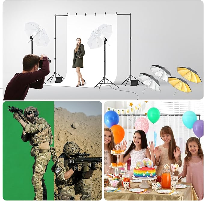 EMART 6.5x10ft Backdrop Support System, Professional Photography Lighting Kit