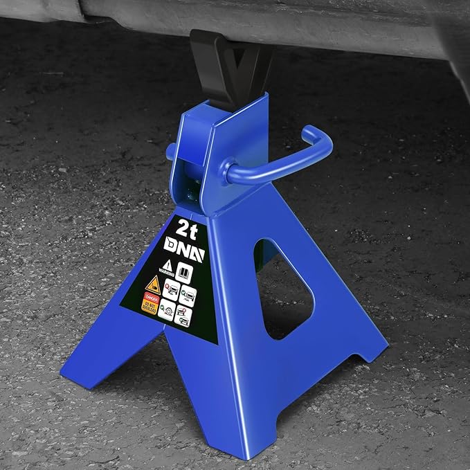 DNA Motoring 1 Pair Jack Stands, 2 Ton (4400 lbs) Capacity Car Lifting Stand, Adjustable Height Car Jack Stands for Cars, Sedans, Small Vehicles, SUV, TOOLS-00681-BL