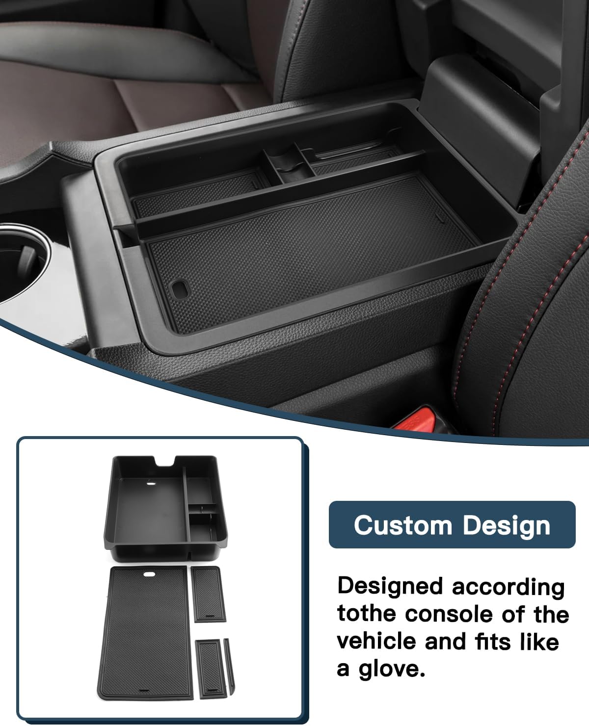 Ruiya 2026 Passport Center Console Organizer for Honda Passport 2026 Accessories ABS Armrest Console Glove Tray Compatible with 2026 Honda Passport RTL/TrailSport/TrailSport Elite & 2026 Honda Pilot