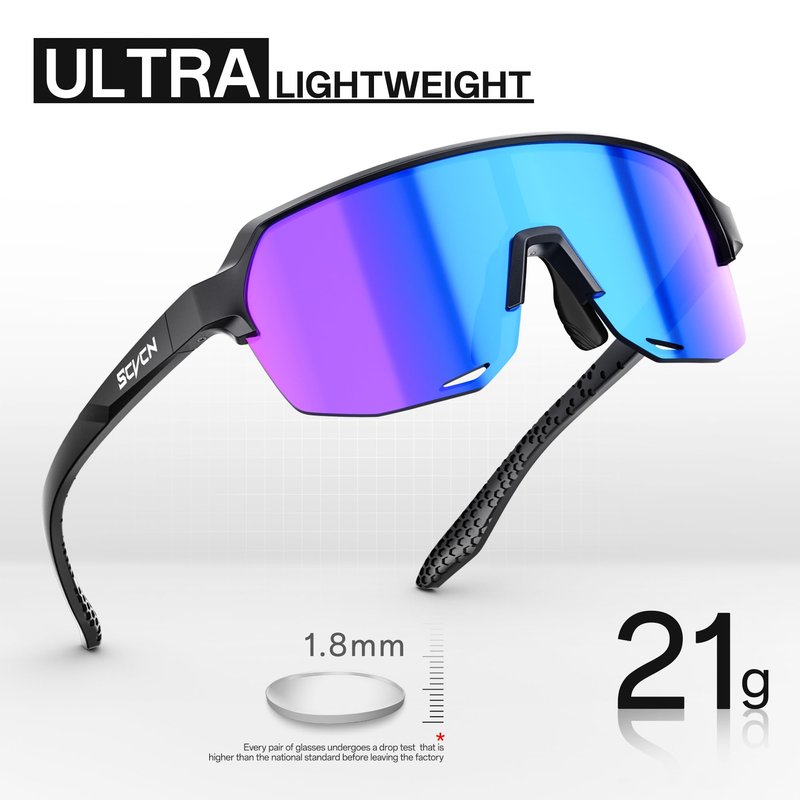 SCVCN Youth Sports Sunglasses for Boys Girls Baseball Cycling Glasses Kids,Lightweight,UV400 Protection, Ages 6–12 S9032