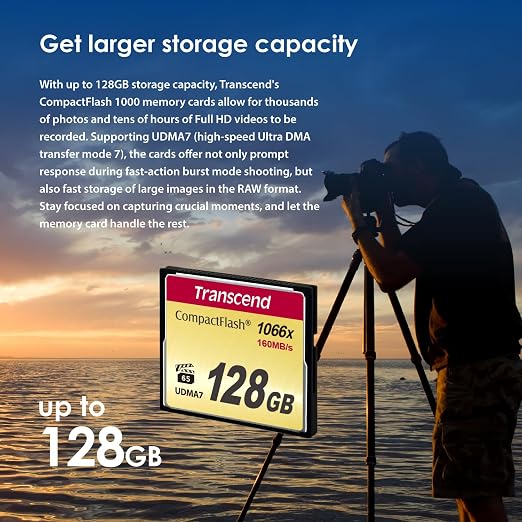 Transcend 16GB CF1000, CompactFlash Memory Card, UDMA 7, High Speed,