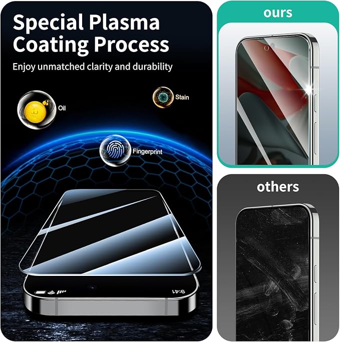 3+3+1-Pack, Privacy Screen Protector and Camera Lens Protector