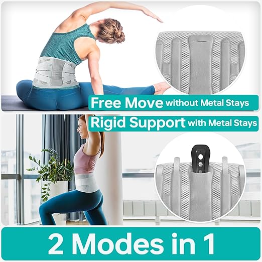 Advanced Back Brace for Lower Back Pain Relief, Fully Adjustable, Breathable and Comfortable Back Sopport Belt for Herniated Disc, Sciatica, Long Torso Lumbar Support Belt for Men and Women Office, Work and Exercise