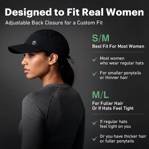 ChicPony™ Women’s Running Hat - Hidden Ponytail Design | Lightweight & Breathable Sports Cap, 2 Sizes