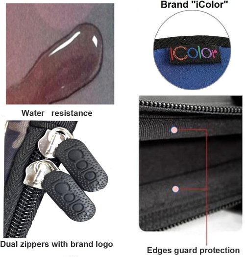 Icolor Laptop Shoulder Bag - Neoprene Messenger Briefcase for 14" to 15.6" Laptops | Adjustable Strap Included
