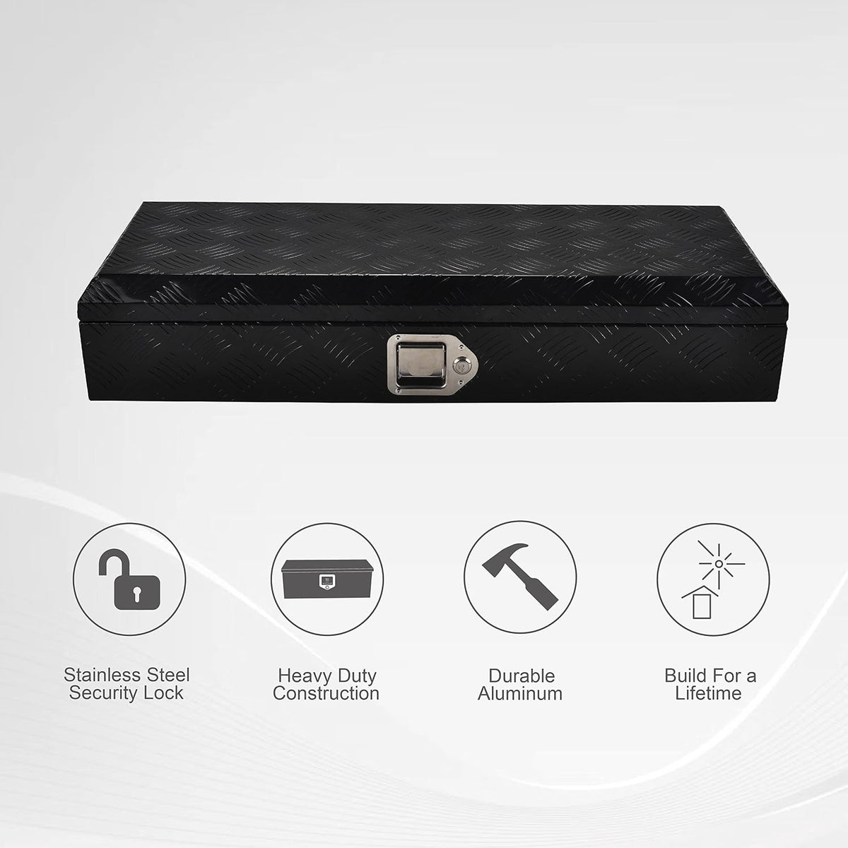 34.5'' Inch Aluminum Truck Bed Tool Box Black(34.5"X13"X6.5")