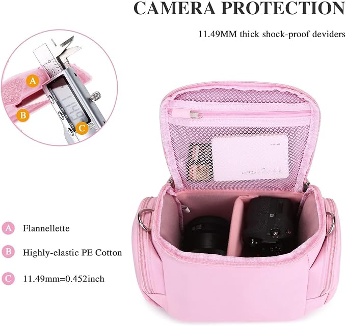 G-raphy Camera Bag Case Pink Small Photography Bags DSLR SLR MIRRORLESS BAG