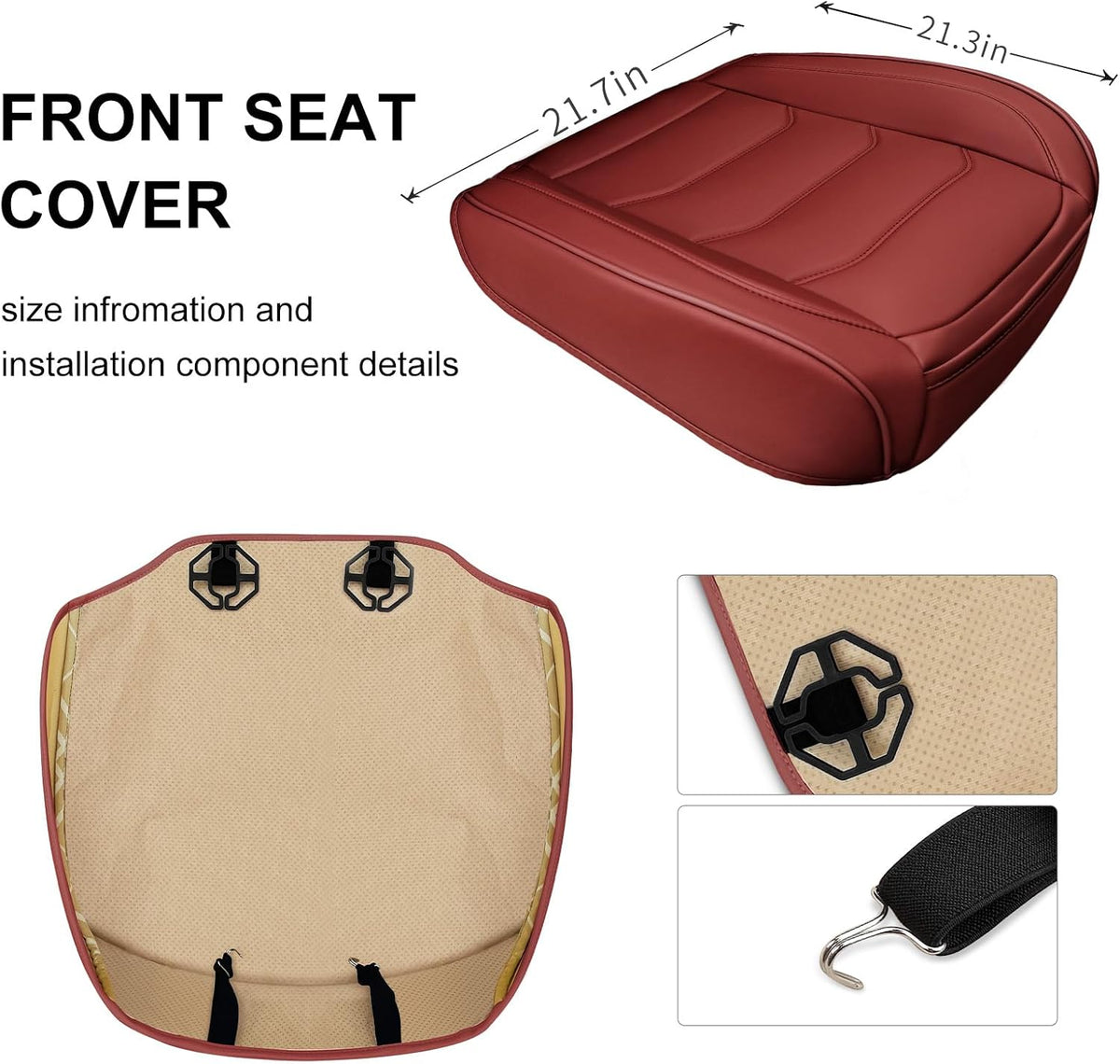 BOPUOVRE Car Seat Cover for Luxury & Comfort PU Leather
