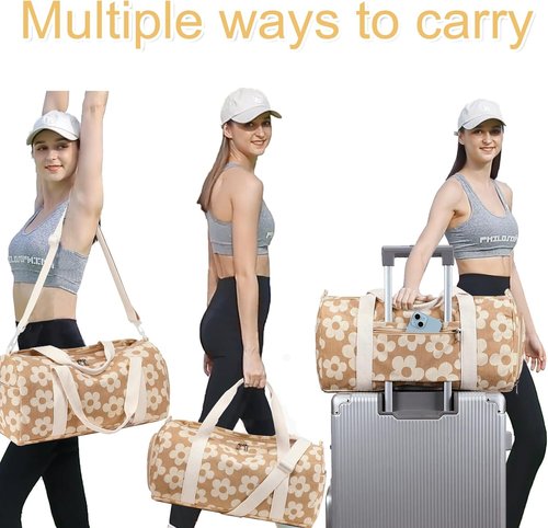 BLUBOON Duffle Bag - Cute Girls' Gym Bag with Shoe Compartment & Waterproof Design | Ideal for Travel