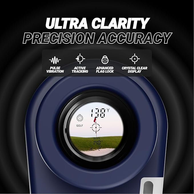 Blue Tees Golf Series 3 Max+ Golf Rangefinder with Slope Switch, 1000 Yards Range Finder, 6X Magnification Laser Rangefinder, Slope Measurement, Magnetic Strip, Flag Pole Locking with Pulse Vibration