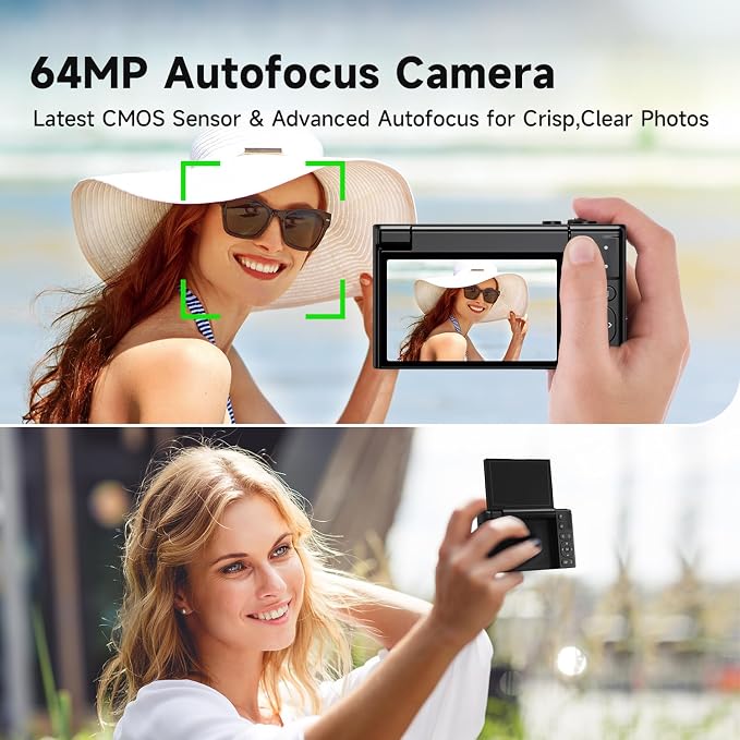 4K Digital Camera for Photography, 64MP Vlogging Video Camera for YouTube