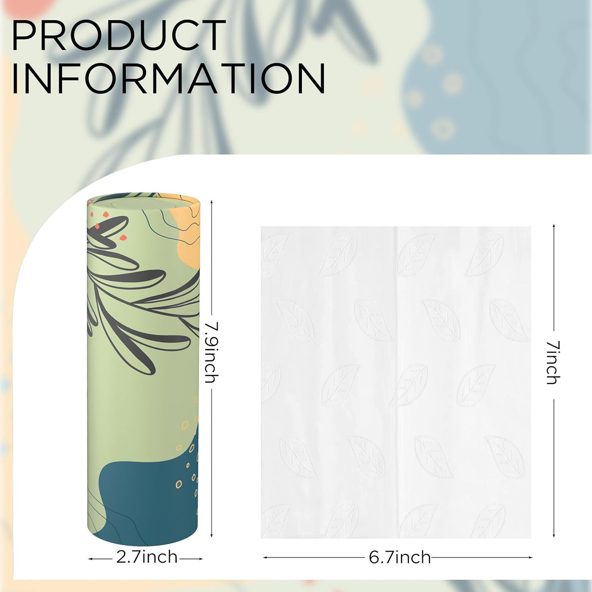 Car Tissue Holder with 3-ply Facial Tissues Bulk, Round Tissue Boxes for Home Office Bathroom (Boho Pattern)
