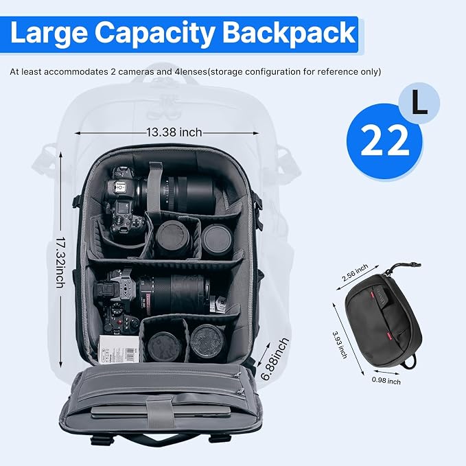 UURig ULANZI BP09 Traker Camera Backpack • 22L • Versatile Camera Travel Bag •