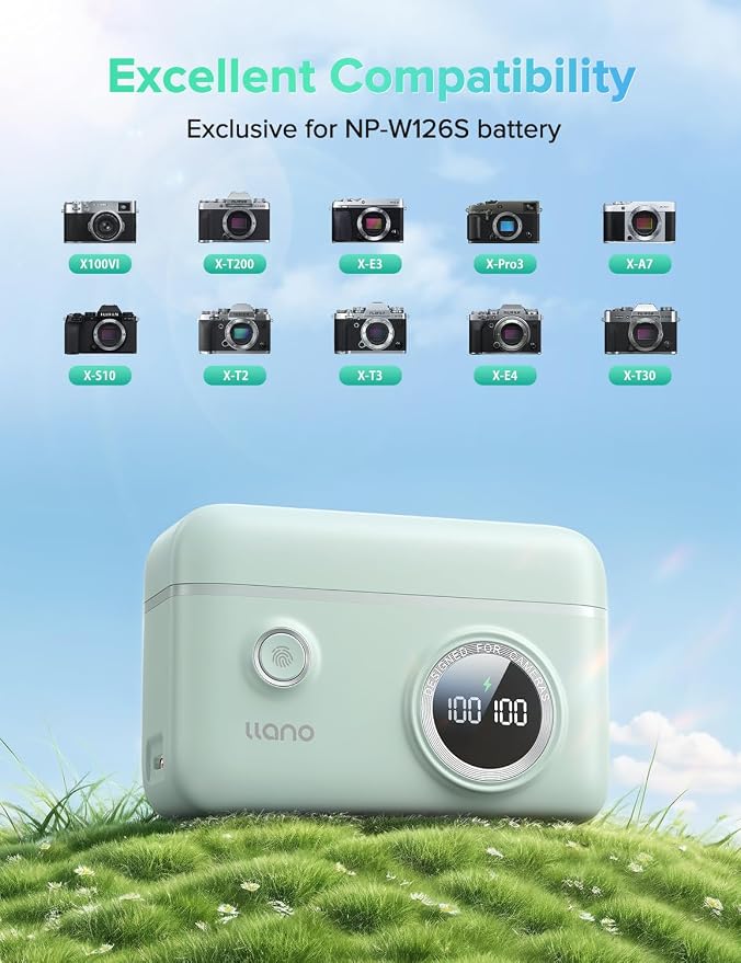 llano 2-Pack NP-W126S Batteries and Fast Charger