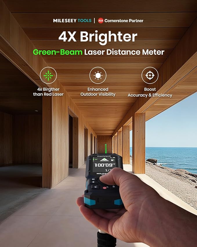 MILESEEY S50 Green-Beam Laser Distance Measure - 400ft Laser Measure