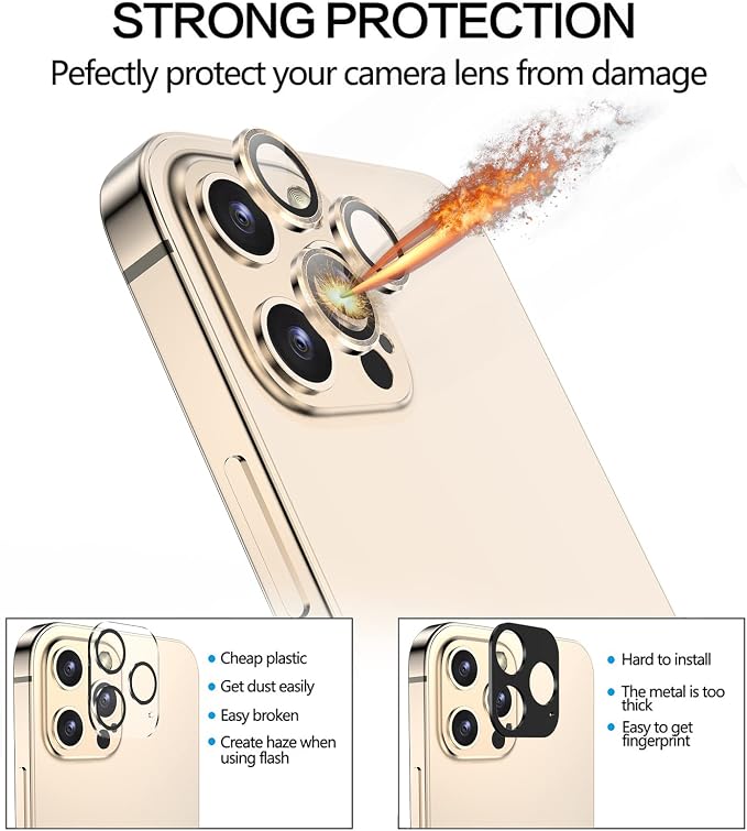 YWXTW Aluminum Alloy Tempered Glass Camera Circle Cover