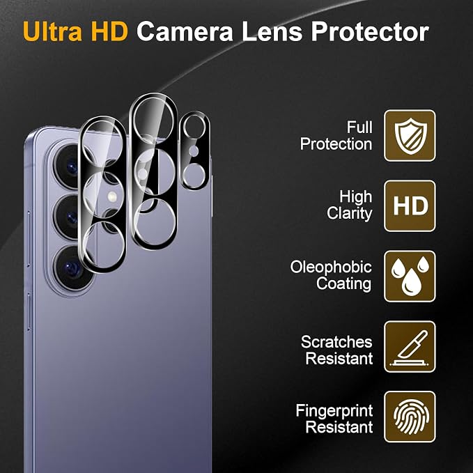 3 Pack Camera Lens Protector for Samsung Galaxy S26 Ultra, Tempered Glass