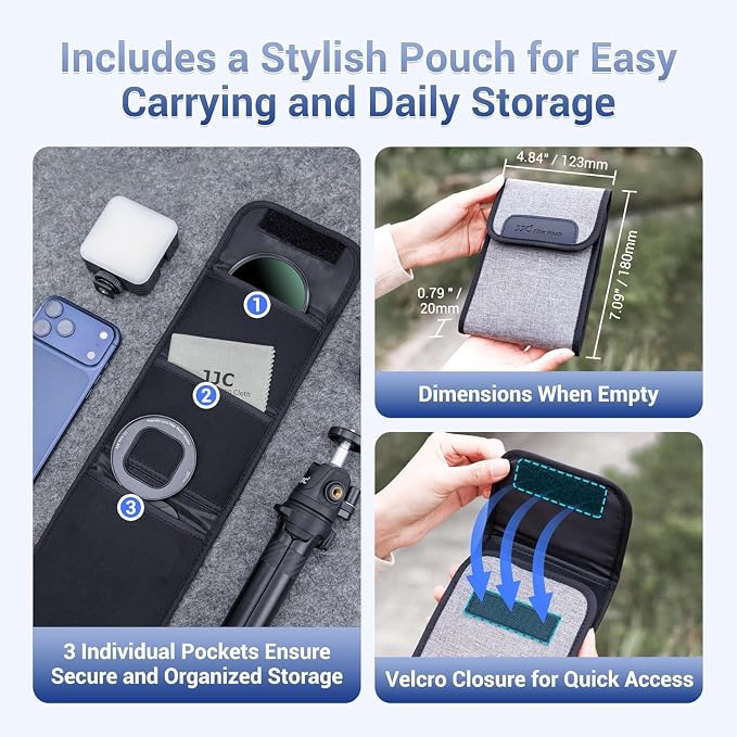 Upgraded 67mm CPL Filter for iPhone 17, Lens Filter Adapter Pouch Set for