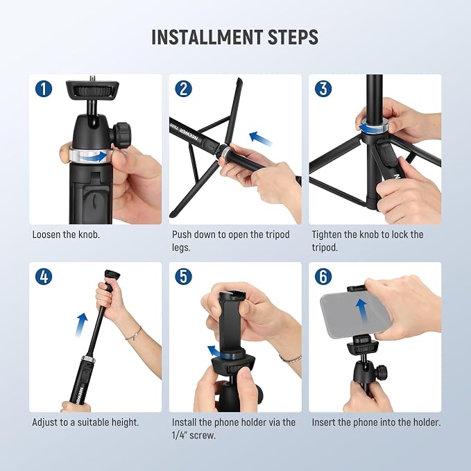 NEEWER Tripod for Cell Phone & Camera