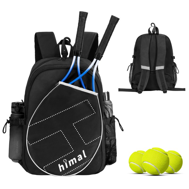 UNIHIMAL Tennis Bag Tennis Backpack for Men Women, Large Capacity Holds 2 Rackets with Ventilated Shoe Compartment and Insulated Pocket