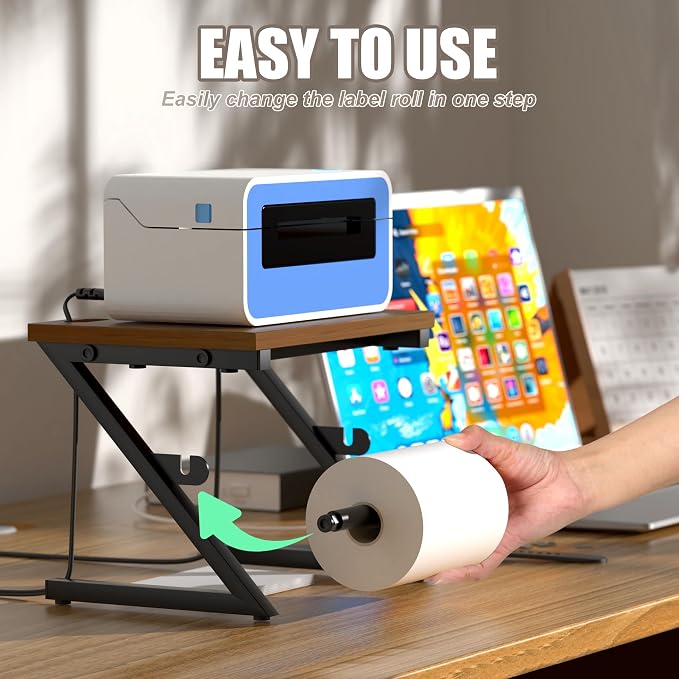 Label Holder for Rolls and Fan-fold Labels, Shipping Thermal Label Holder for