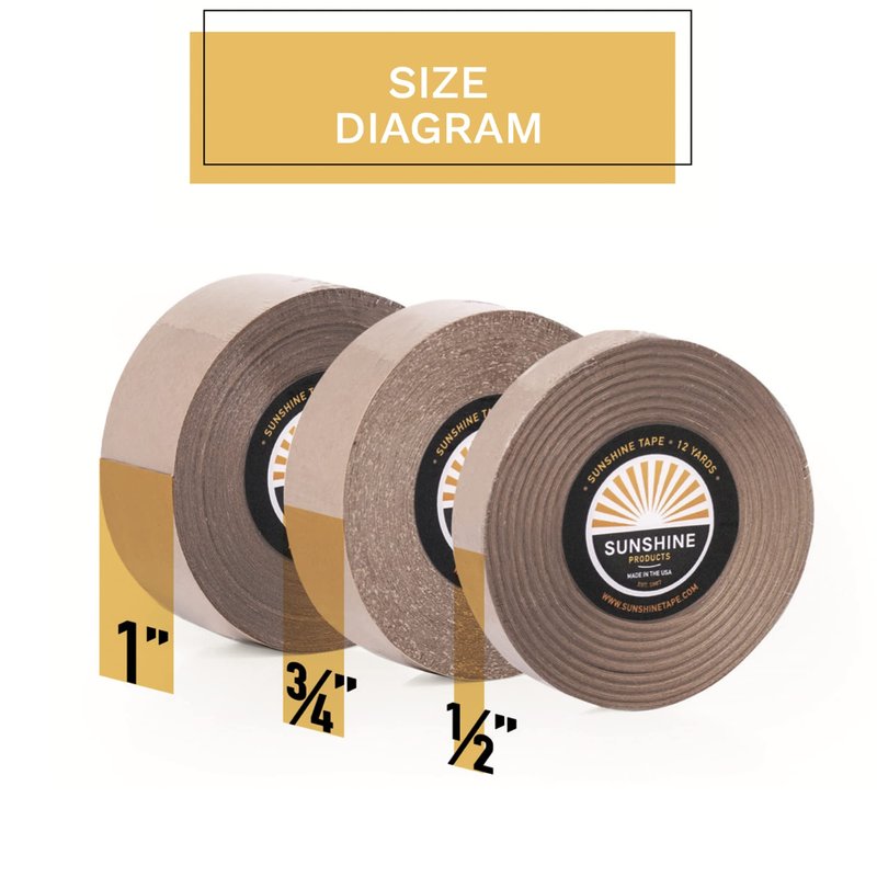 Sunshine 1522 3M Wig Tape Roll (2 Pack) 1" x 12 yds, Double Sided Toupee Adhesive Tape Roll - Made in USA (1522)