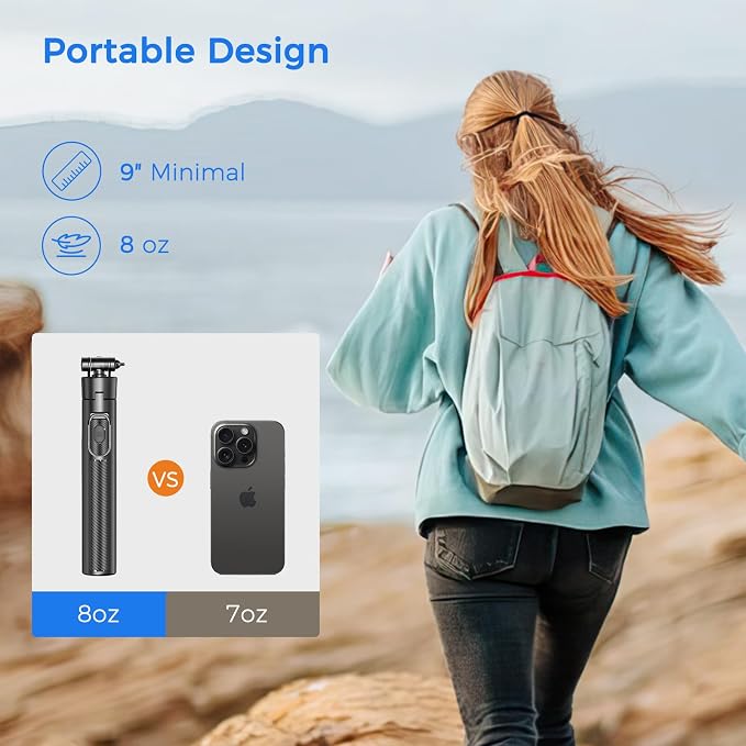 Selfie Stick Travel Tripod for Cell Phone