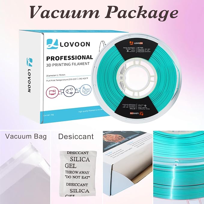 LOVOON 3D Printing Filament PLA, Silk Multicolor PLA Filament 1.75mm, DualColor