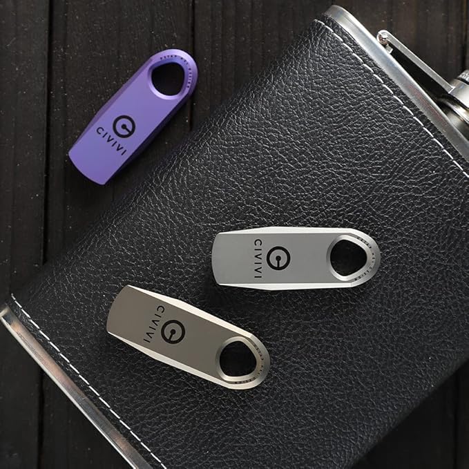 CIVIVI Mini Titanium Pry Bar, 1.70" Overall Ti-Bar EDC keychain Multi-Tool, Designed by Ostap Hel C21030-2 (Purple)
