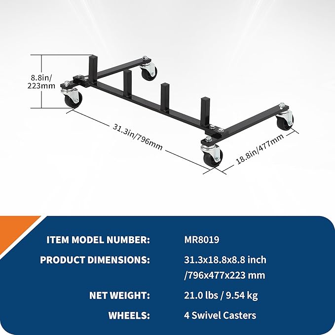 Car Dolly Storage Rack - Heavy Duty 4 Wheel Dolly Holder with 360° Swivel Casters, Universal Jack Stand Organizer for Garage Workshop Auto Repair Shop, Space Saving Tool Storage