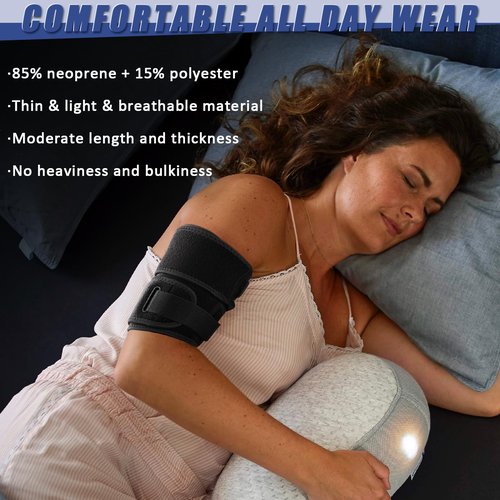 beister Compression Upper Arm Brace (Single), Biceps Tendonitis Support Brace for Men & Women with 4 Pressure Straps, Triceps Compression Sleeve & Wrap for Muscle Strains, Tendovaginitis, Pain Relief