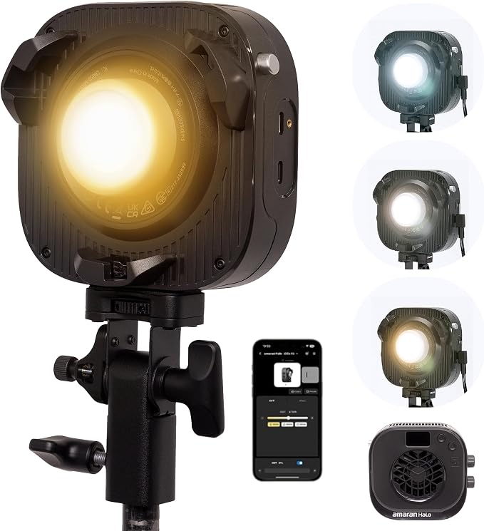 Amaran Halo 100X COB Led Video Light 100W Bi-Color 2700k-6500k, 890 lux @ 1m