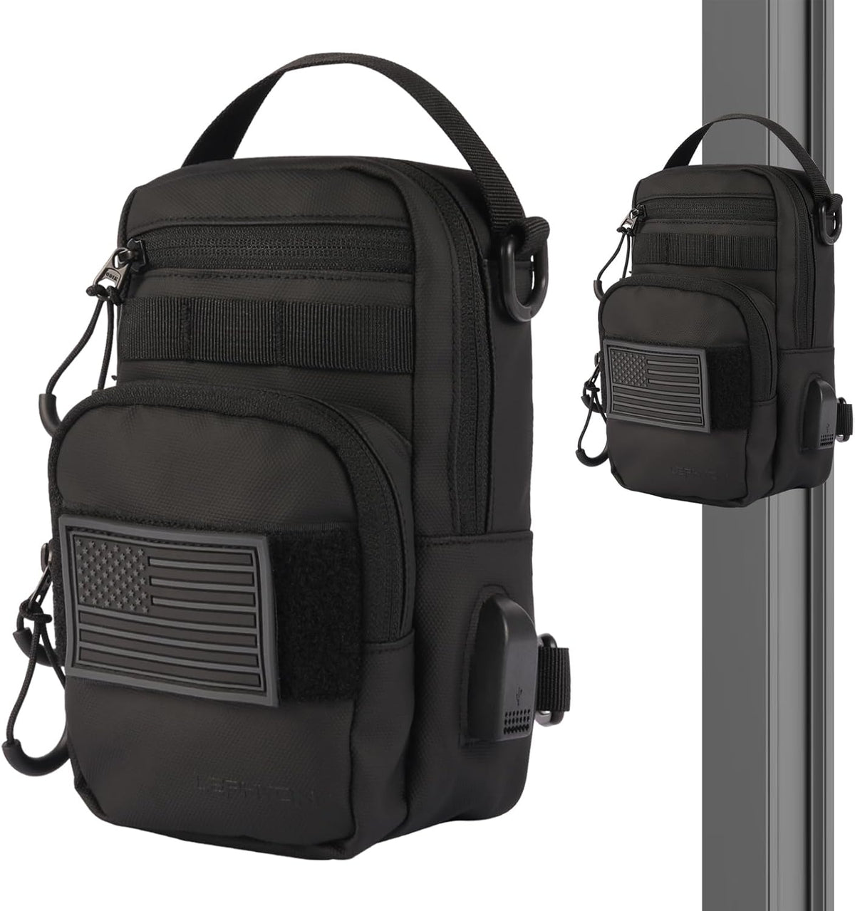 LEPHYON Magnetic Gym Bag, Small Gym Bag for Men & Women, Crossbody Sling Bags with Strong Magnets, USB Charging Port, Multi-Carry Design, Perfect for Travel Workout Sports, Best Gift for Fitness Lover