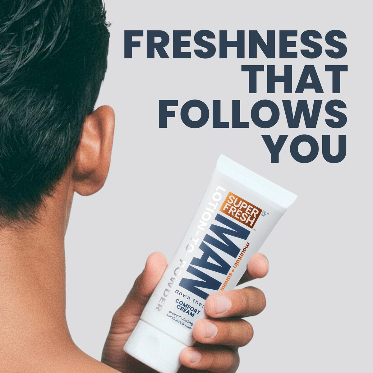 Super Fresh Ball Deodorant Powder - Comfort Cream for Men | Odor Control & Chafing Relief, 4 oz