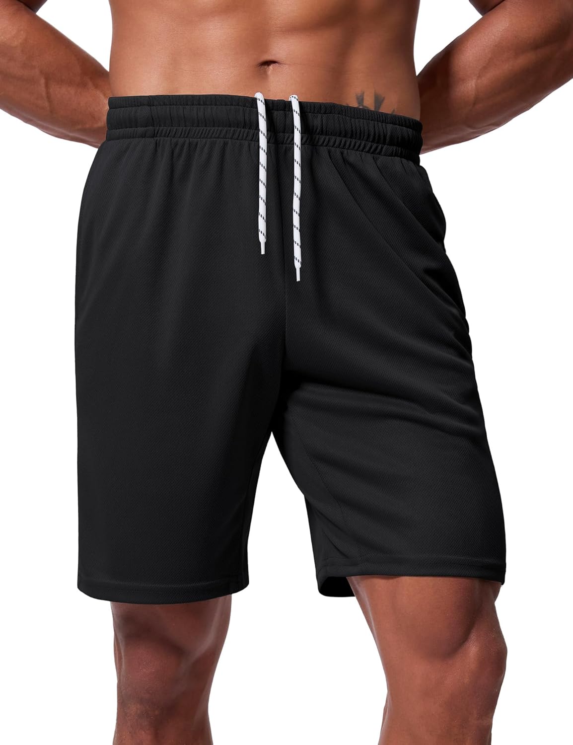 Skiennix Men's Athletic Shorts - Quick Dry 9-Inch Inseam Mesh Basketball & Gym Running Shorts