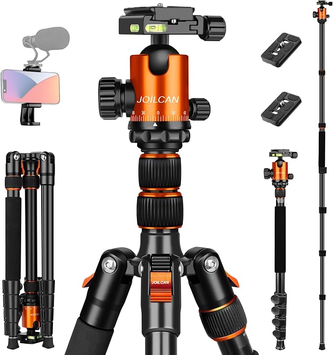 JOILCAN Tripod for Camera, Heavy Duty Travel Tripod for Binoculars Spotting