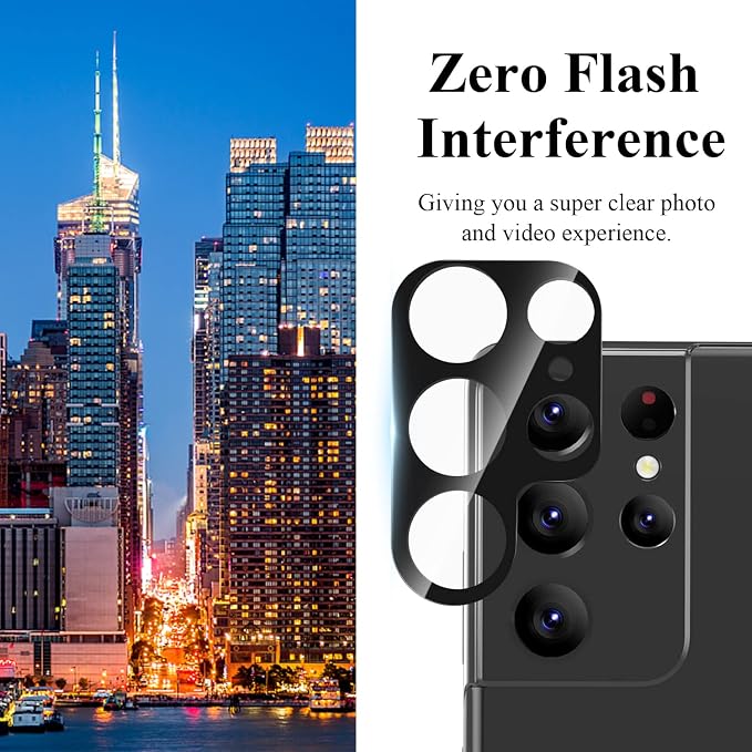 4 Pack Camera Lens Protector for Galaxy S22 Ultra, 9H Tempered Glass Camera