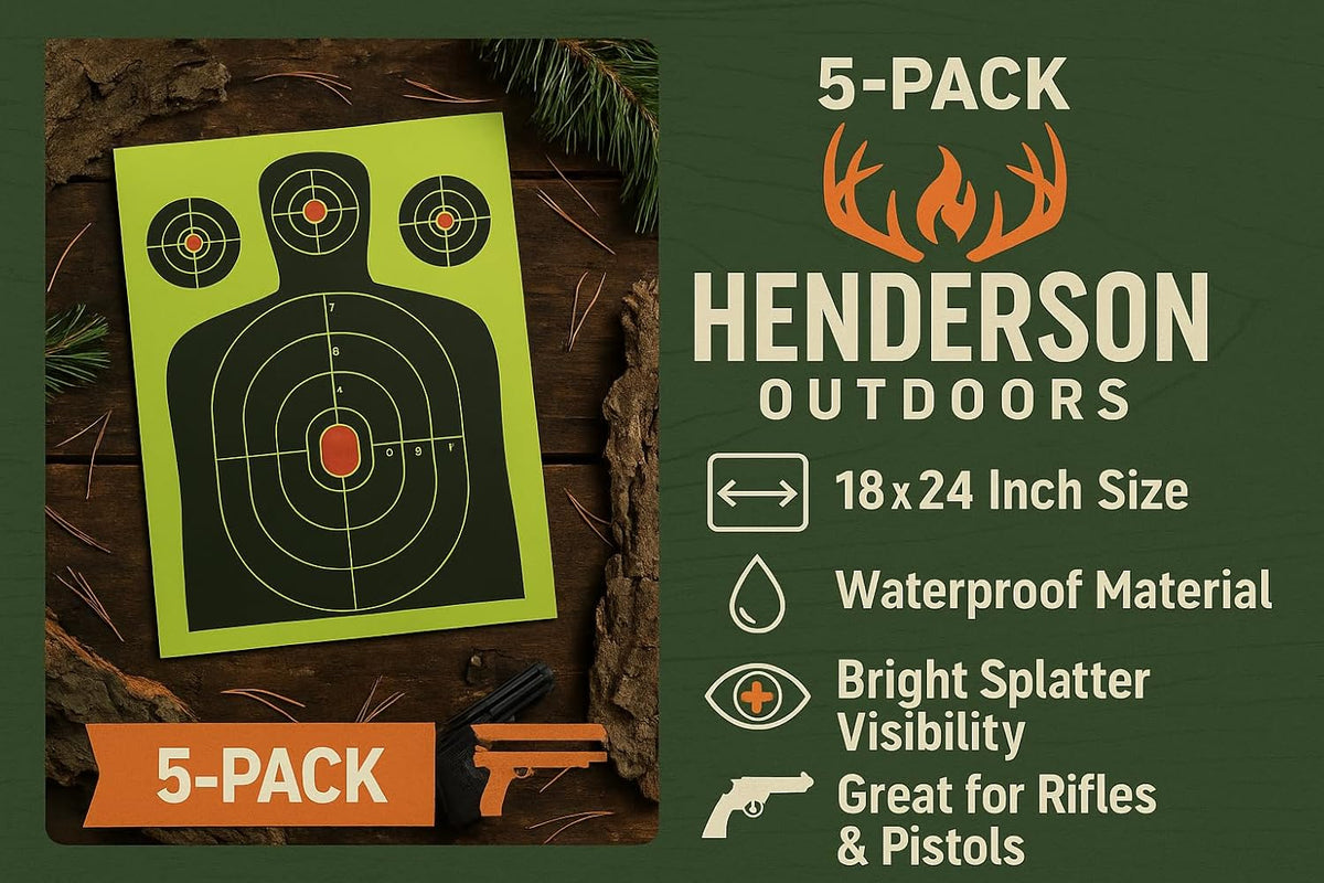 Splatter Targets 18x24 - Waterproof 5-Pack | High Visibility Reactive Paper for Rifles, Pistols & Shotguns