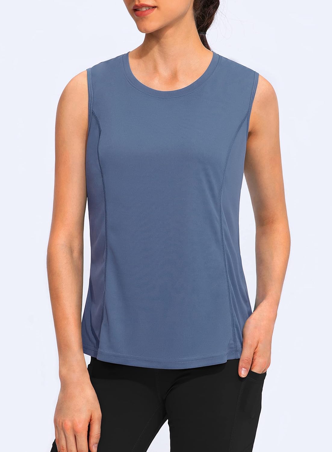 YYV Women's Workout Tank Tops - Lightweight Sleeveless Athletic Shirts for Yoga & Running | Loose Fit