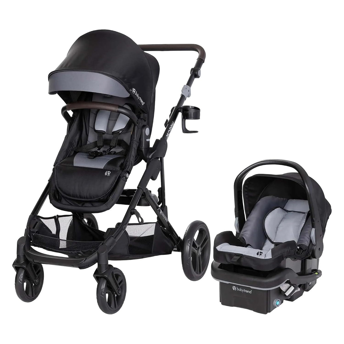 Baby Trend Single to Double Stroller & EZ-Lift Plus Infant Car Seat Combo, Dash Black - Lightweight and Compact Travel System Tandem for Babies, Infants, and Toddlers