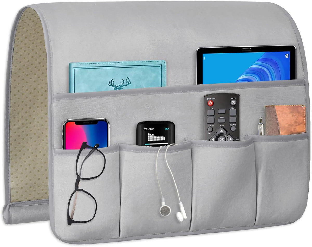Remote Control Holder for Armchair Caddy, Remote Holder with 5 Pockets
