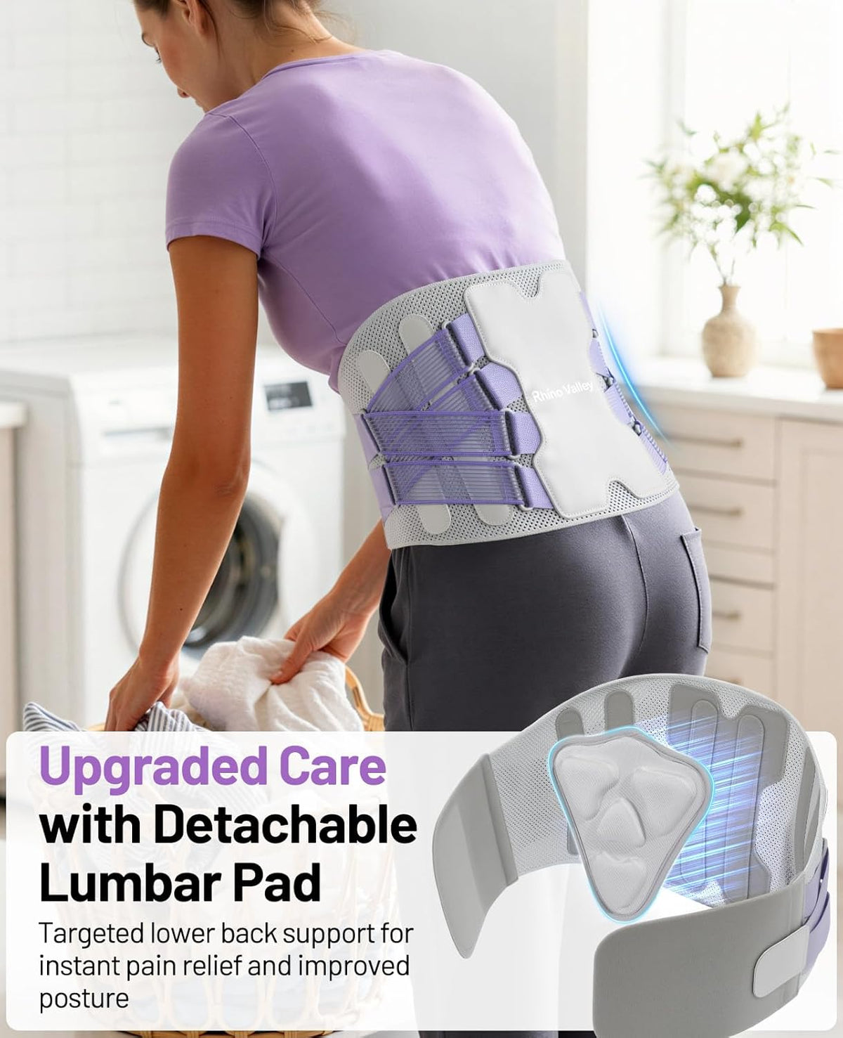 Skiennix Back Brace for Women - Adjustable Lumbar Support Belt for Pain Relief | Ergonomic Design, Medium