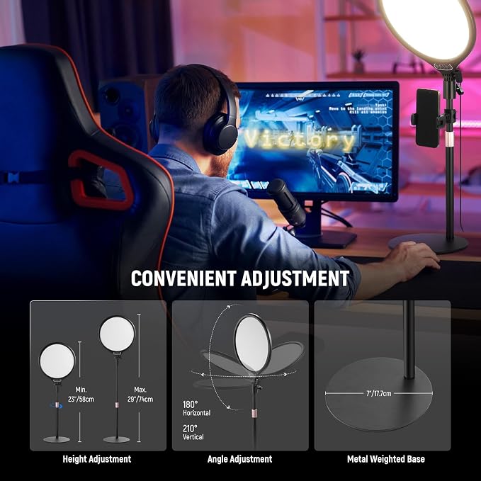 NEEWER Basics 2 Pack 10.5" Desktop LED Ring Light