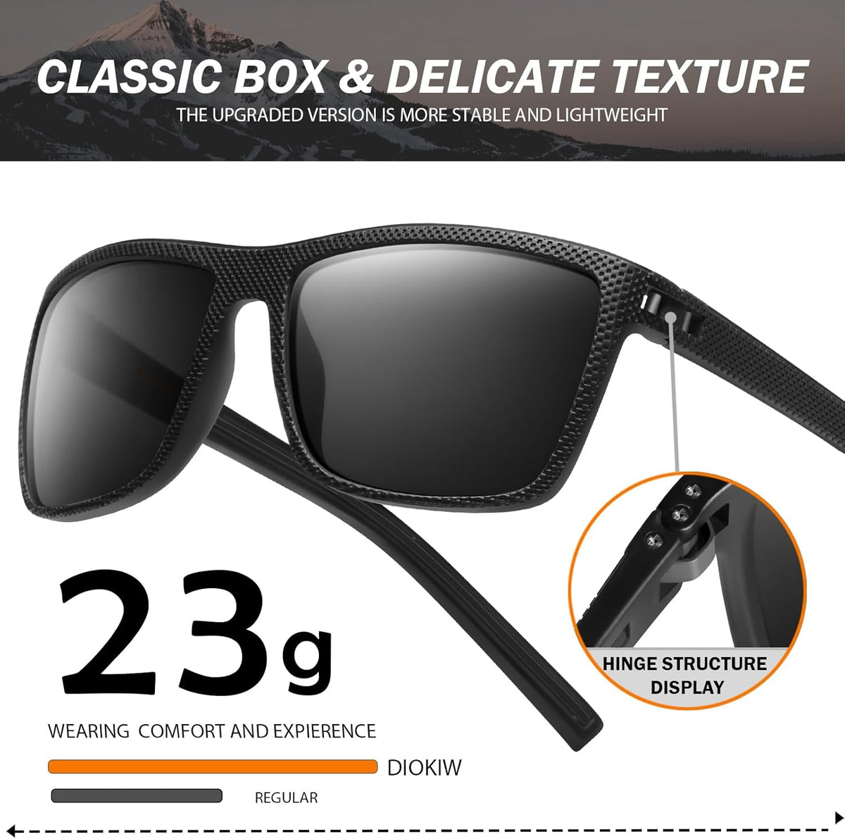 Skiennix Square Polarized Sunglasses - Vintage Style UV Protection Goggles for Men | Lightweight Frame