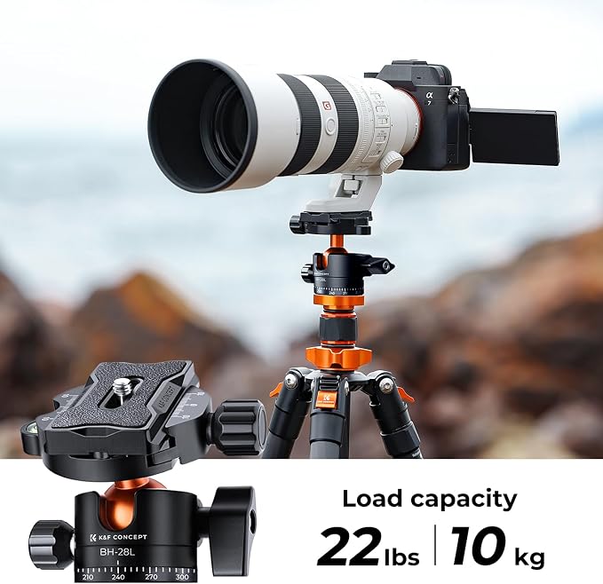 K&F CONCEPT 68" Carbon Fiber Camera Tripod, Compact Tripods