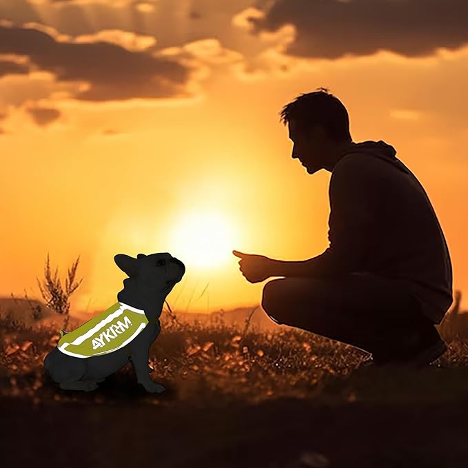 Yellow Reflective Dog Vest for Small, High Visibility Dog Safety Vest Harness with Removable Bell Keep Safe from Hunting, Training & Cars Accidents