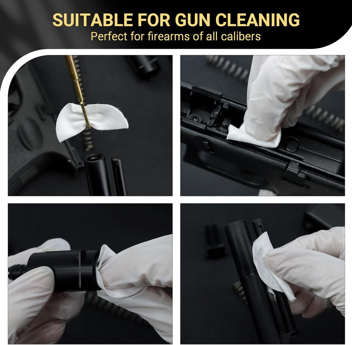 Skiennix Gun Cleaning Patches - Thick Round Pads with Storage Box | Fits .22, .380, .308, .357, .45 Caliber