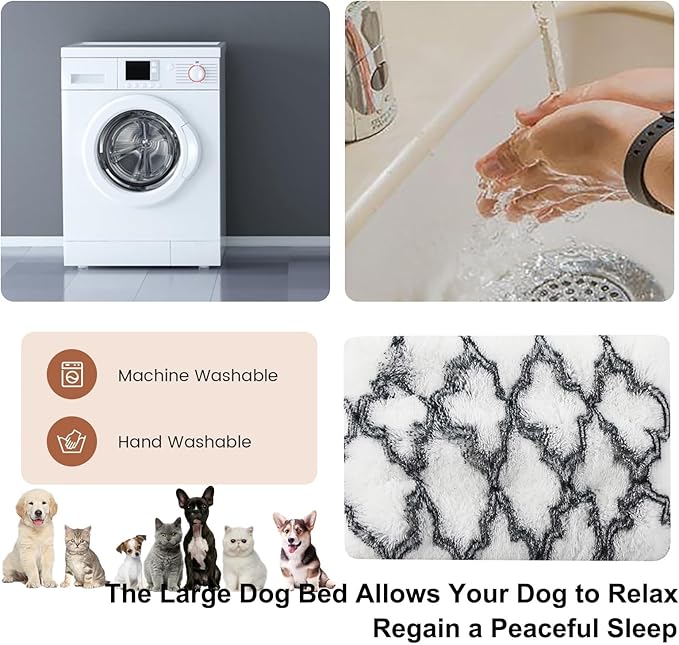 Dog Crate Mat, Dog Bed for Large Dogs, Comfy Fluffy Kennel Pad Anti-Slip for Dog beds & Furniture, Quilted Dog Bed for Pets for Medium/Small Dogs Cats (Color : A 2, Size : 16.9x11)
