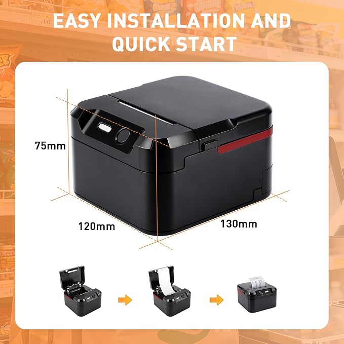 POS Printer, 58mm USB Thermal Receipt Printer, Restaurant Kitchen Printer